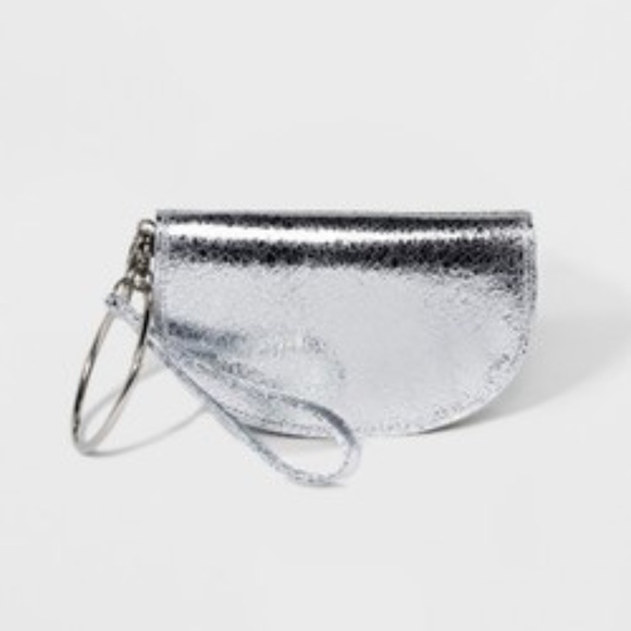 Wild Fable Handbags - New Wild Fable Crinkle Clutch Light Steel
